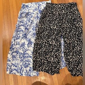 2 pairs of size 12 H&M palazzo capris style pants. 100% viscose.